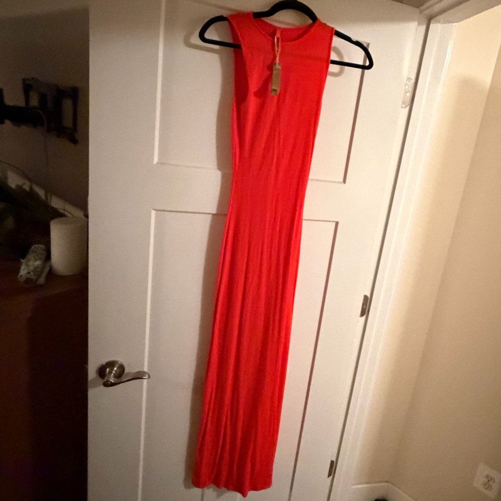 SKIMS Vibrant Orange Maxi Dress - Discontinued Color